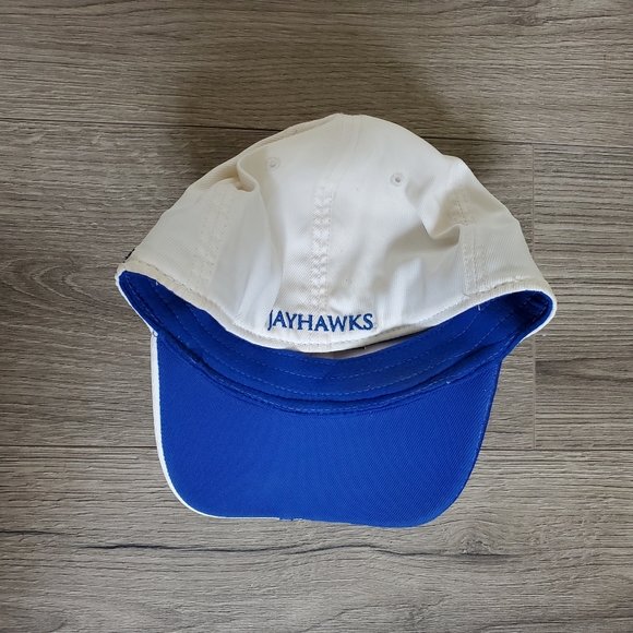 VTG Adidas Kansas Jayhawks KU Half Mesh Fitted Dad Hat Size L/XL - Picture 3 of 4